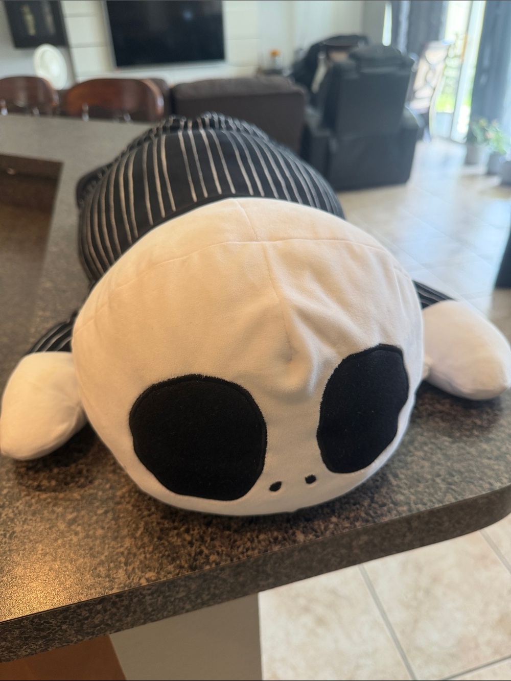 Disney Black & White Plush Skull Pillow